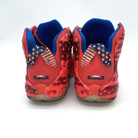 NIKE LEBRON XII (12) Independence Day Mens 10.5 USA 4th of July 684593-616 - Picture 4 of 13